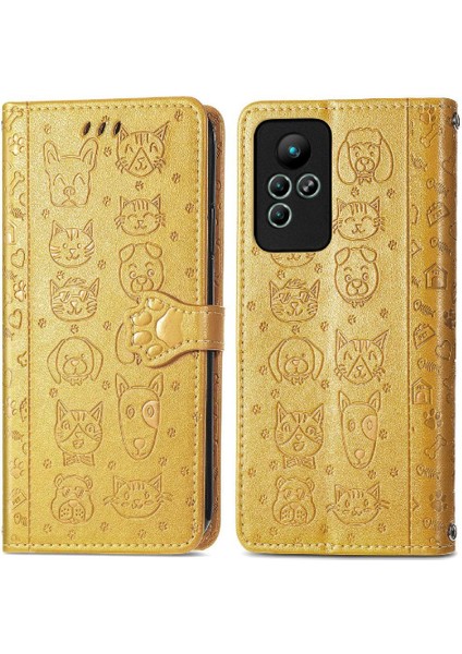 Infinix Not 11 Karikatür Hayvanlar Için Kılıf Deri Kılıf Kapak Kapak Kısa (Yurt Dışından)