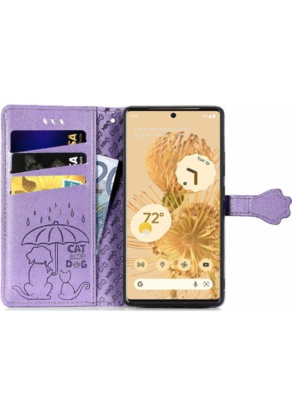 Google Piksel 6 Pro Flip Kapak Için Kılıf Karikatür Hayvanlar Deri Kılıf Kısa (Yurt Dışından) fırsatları