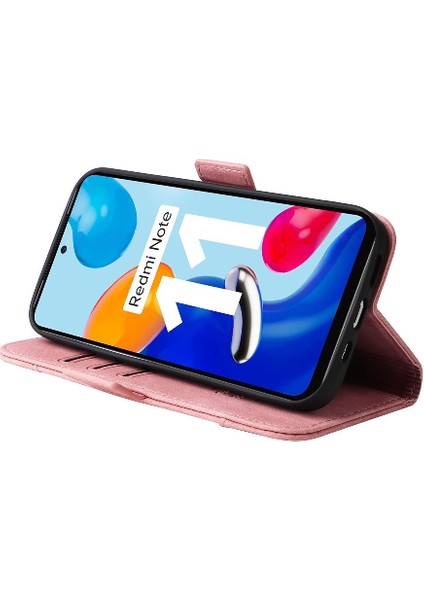 Xiaomi Redmi Not 11 Için Kılıf 4g Kart Yuvaları Cüzdan Kapak Çevirin Tpu Deri (Yurt Dışından)