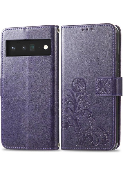 Google Piksel 6 Flip Kapak Dört Yapraklı Yonca Zarif Iş Için Kılıf (Yurt Dışından)