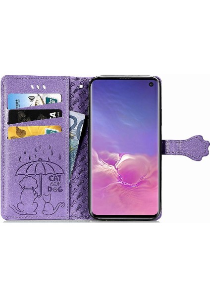 Samsung Galaxy S10 Karikatür Hayvanlar Için Kılıf Kapak Çevirin Deri Kılıf (Yurt Dışından) fırsatları
