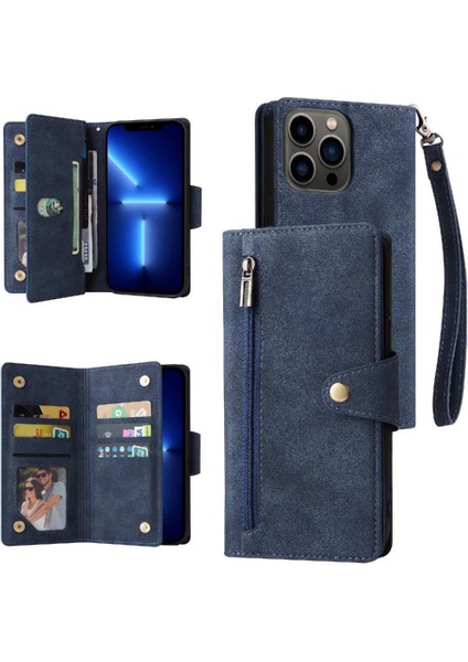 El Kayışı Fermuar Cüzdan Kapak ile iphone 13 Pro Kart Tutucu Için Kılıf (Yurt Dışından)