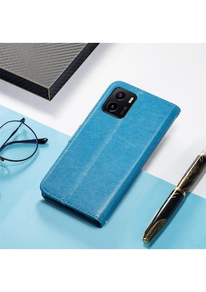 Vivo Y15S Dört Yapraklı Yonca Deri Kılıf Için Kılıf Zarif Iş Çevirme (Yurt Dışından)