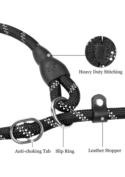 Evcil Hayvan Tasması Yansıtıcı Köpek Tasması - 1,5 Metre Yansıtıcı - 8mm (Yurt Dışından)