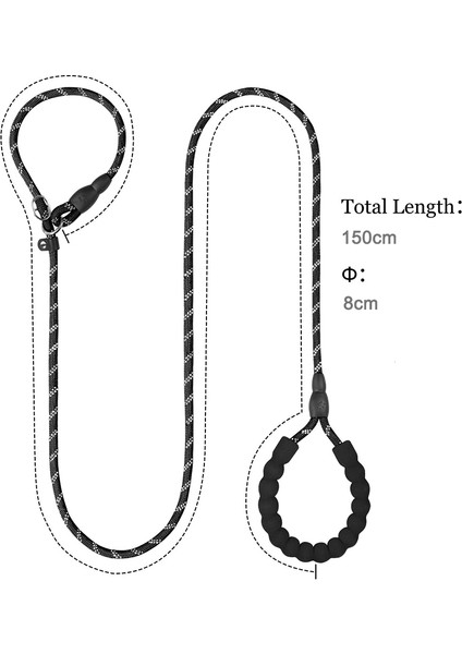 Evcil Hayvan Tasması Yansıtıcı Köpek Tasması - 1,5 Metre Yansıtıcı - 8mm (Yurt Dışından)