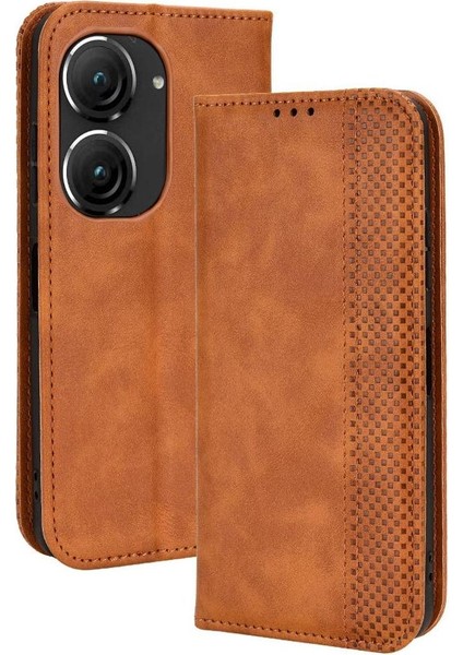 Asus Zenfone 9 Için Kılıf Manyetik Kapatma Cüzdan Pu Deri (Yurt Dışından)