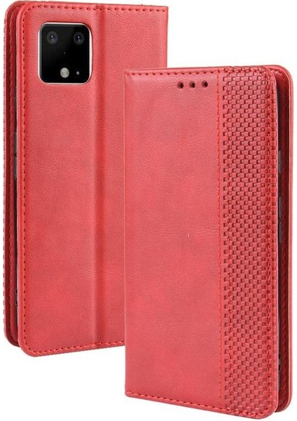 Google Piksel 4 Cüzdan Pu Deri Manyetik Kapatma Için Kılıf (Yurt Dışından)