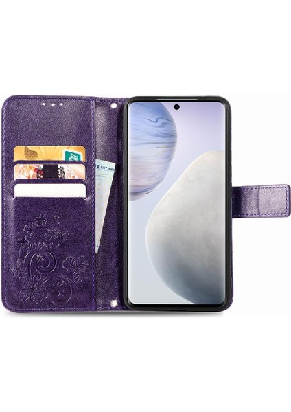 Vivo X60 Pro Dört Yapraklı Yonca Kısa Kayış Flip Kapak Için Kılıf Zarif (Yurt Dışından) modelleri