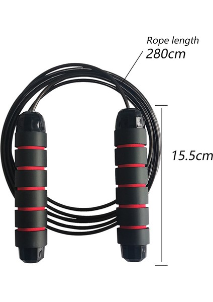 Adet Çift Rulmanlı Atlama Ipi-Siyah+Kırmızı (Yurt Dışından)