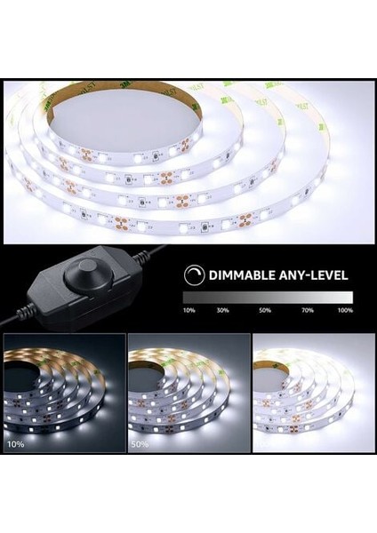 LED Işık Şeridi-5 Metre 2835 Tutkal + 24 Anahtar Seti (Yurt Dışından)