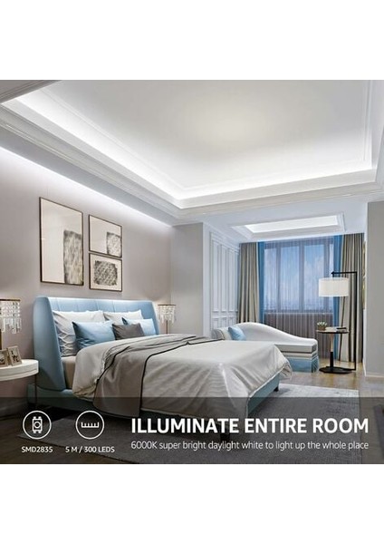 LED Işık Şeridi-5 Metre 2835 Tutkal + 24 Anahtar Seti (Yurt Dışından)