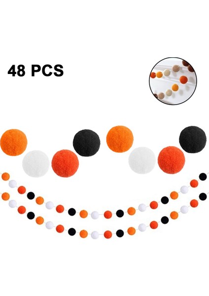 2 Parçalı Set 24 Top Ip Cadılar Bayramı Yün Keçesi (Yurt Dışından)