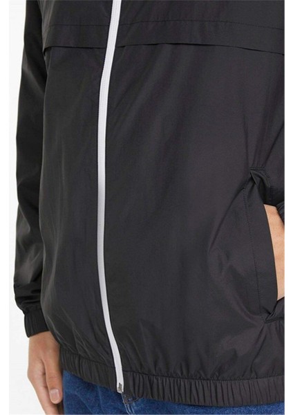 847484 Ess Solıd Wındbreaker Puma Black-All Black Erkek Ruzgarlık