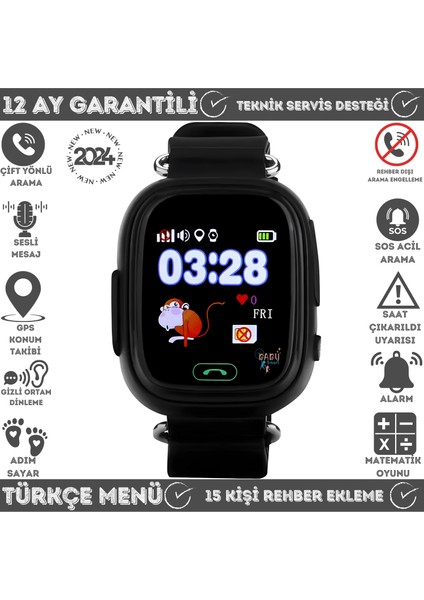 Babysmart Q90 GPS Konumlu Akıllı Çocuk Takip Saati Sim Kartlı Arama, Gizli Dinleme Özellikli