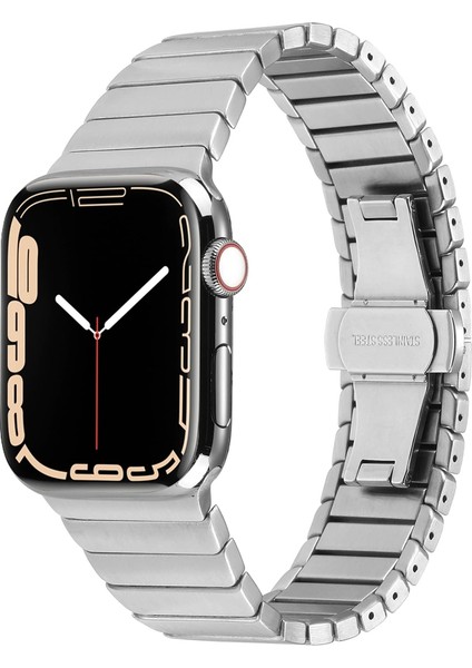 ​​​apple Watch 44MM Kordon Krd-79 Metal Strap Kayış