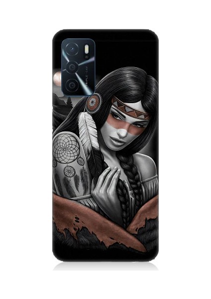 Oppo A16 Uyumlu Kızılldereli Kız Dreamcatcher Desenli Silikon Kılıf