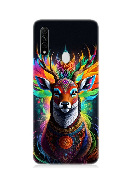 Oppo A31 Uyumlu Mistik Ala Geyik Desenli Silikon Kılıf