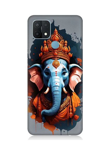 Oppo A15 Uyumlu Ganesha Ganeşa Desenli Silikon Kılıf