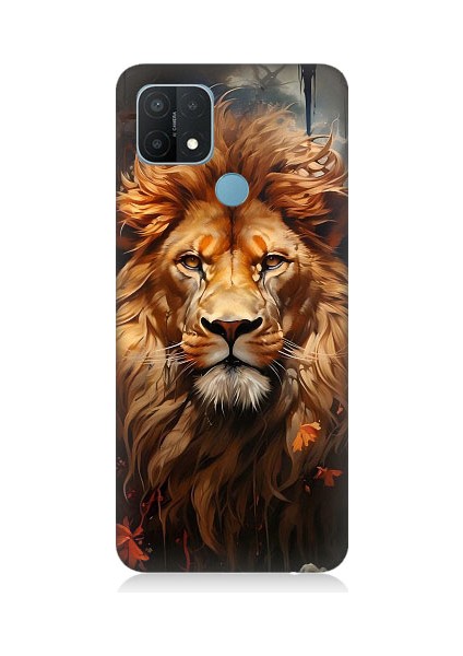 Oppo A15 Uyumlu Yorgun Savaşçı Aslan Desenli Silikon Kılıf