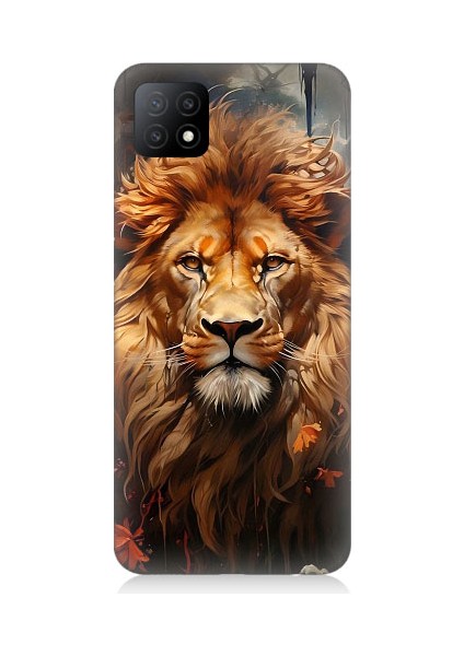 Oppo A53 Uyumlu Yorgun Savaşçı Aslan Desenli Silikon Kılıf