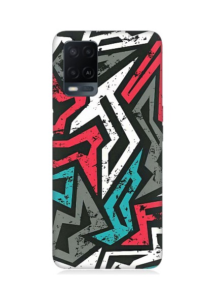 Oppo A54 Uyumlu Grafiti Mozaik Desenler Desenli Silikon Kılıf