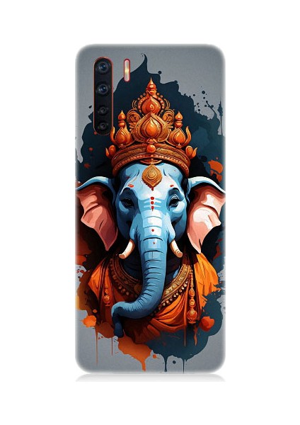 Oppo A91 Uyumlu Ganesha Ganeşa Desenli Silikon Kılıf