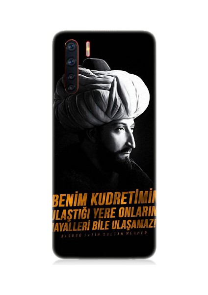 Oppo A91 Uyumlu Fatih Sultan Mehmet Han Desenli Silikon Kılıf