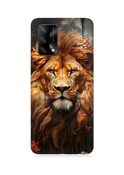 Oppo A74 Uyumlu Yorgun Savaşçı Aslan Desenli Silikon Kılıf