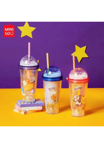 We Baby Bears Lisanslı Figür Detaylı Pipetli Plastik Şişe 350 ml Mor fiyatları