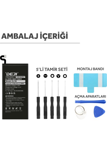 Samsung Galaxy S9 Batarya 3190 Mah Mucize Batarya Deji fırsatları