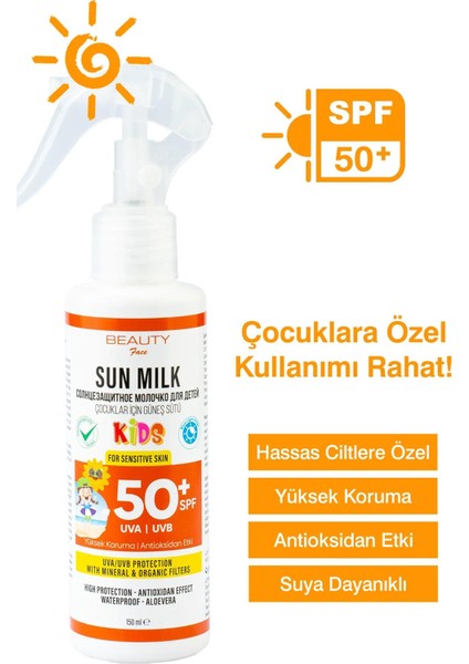 Face 50+Spf Çocuklar Için Güneş Sütü 150 ml