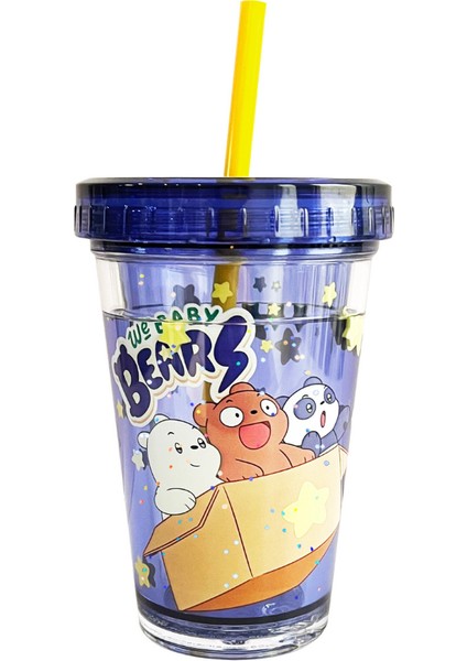 We Baby Bears Lisanslı Pipetli Sulu Plastik Şişe 320 ml