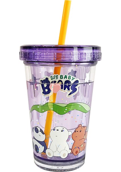 We Baby Bears Lisanslı Pipetli Sulu Plastik Şişe 320 ml