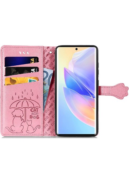 Manyi Mall Huawei Onur 60SE Darbeye Karikatür Hayvanlar Için Kısa Kayış Flip Telefon Kılıfı (Yurt Dışından)