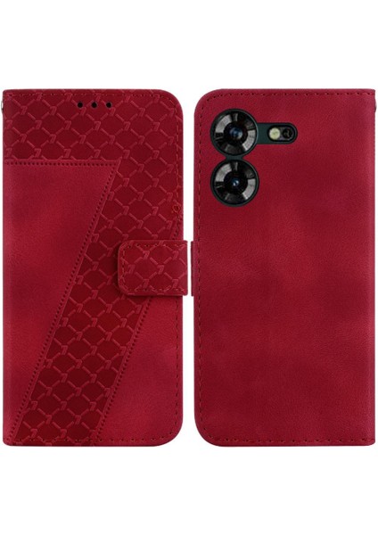 Tecno Pova 5 Için Pu Deri Kabartmalı Desen Cüzdan Flip Folio Telefon Kılıfı (Yurt Dışından)