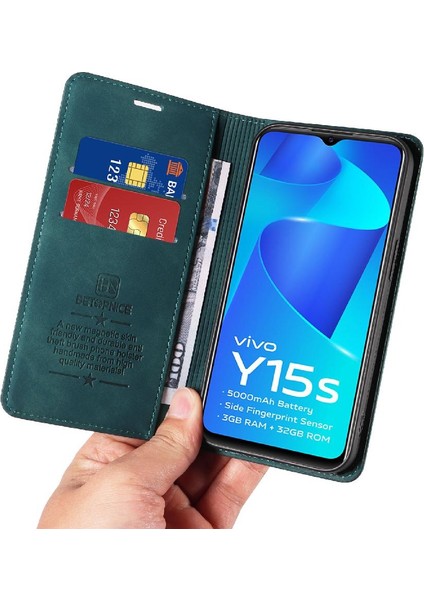 Manyi Mall Vivo Y15A 4G/Y15S 4g Pu Deri Folio Cüzdan Manyetik Koruyucu Telefon Kılıfı (Yurt Dışından)