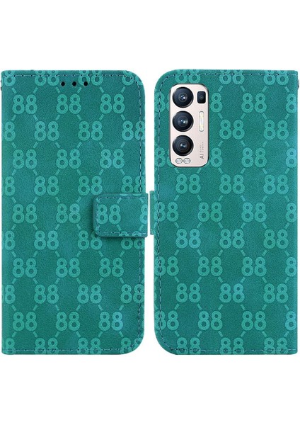 Oppo Phone 5 Pro Artı Cüzdan Için Çift 8 Kabartmalı Pu Kart Telefon Kılıfı (Yurt Dışından)