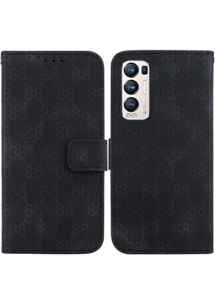 Oppo Phone 5 Pro Artı Cüzdan Için Çift 8 Kabartmalı Pu Kart Telefon Kılıfı (Yurt Dışından)