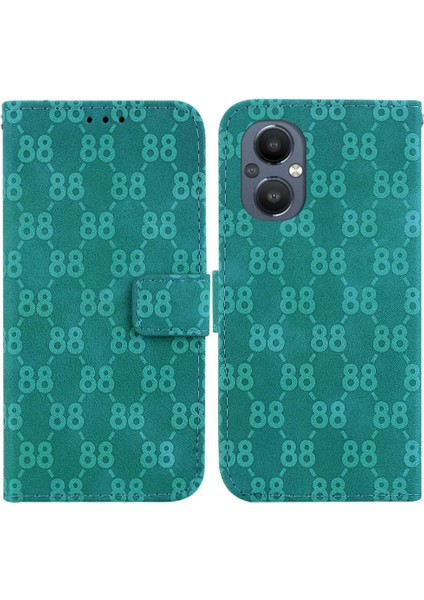 Oneplus Nord N20 5g Çift 8 Kabartmalı Kickstand Pu Deri Için Telefon Kılıfı (Yurt Dışından)