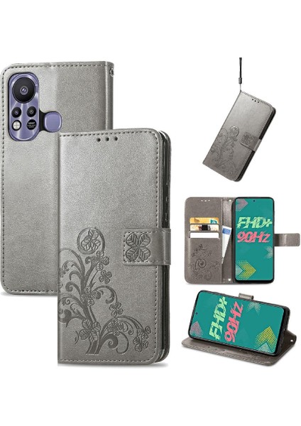 Infinix Sıcak 11S Flip Dört Yapraklı Yonca Zarif Iş Için Telefon Kılıfı (Yurt Dışından) modelleri