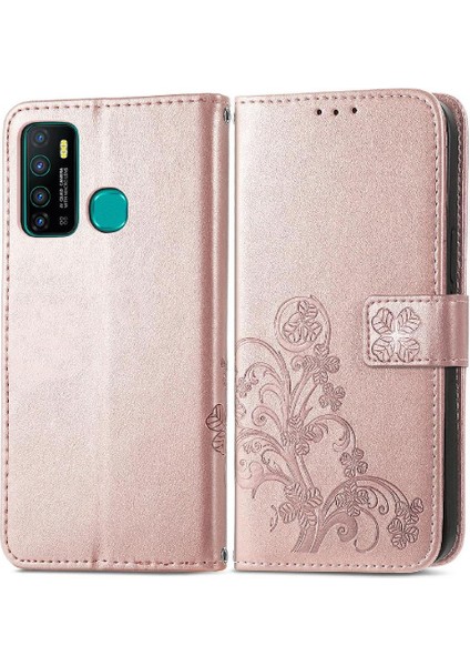 Infinix Sıcak 9 Flip Dört Yapraklı Yonca Zarif Iş Durum Telefon Kılıfı (Yurt Dışından)