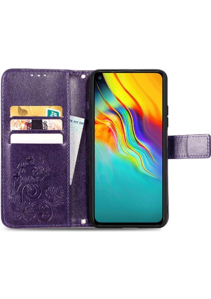 Infinix Sıcak 9 Flip Dört Yapraklı Yonca Zarif Iş Durum Telefon Kılıfı (Yurt Dışından)