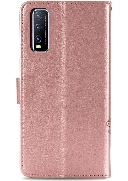 Vivo Y20 Için Deri Kısa Kayış Dört Yapraklı Yonca Telefon Kılıfı (Yurt Dışından) indirimleri