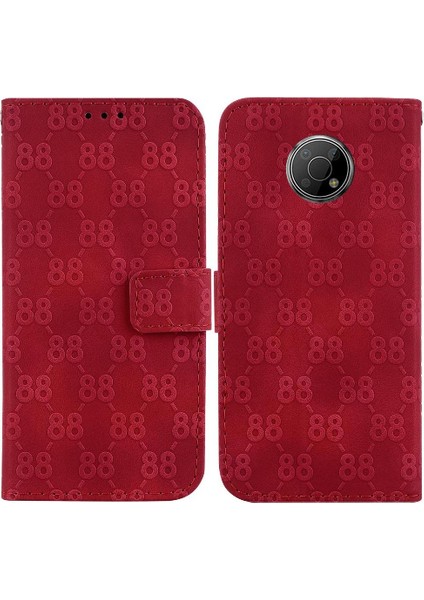 Nokia G300 Için Kart Tutucu Cüzdan Kickstand Çift 8 Pu Telefon Kılıfı (Yurt Dışından)