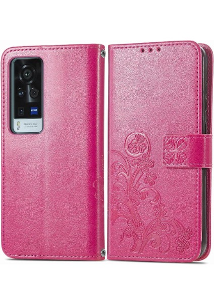 Vivo X60 Pro Dört Yapraklı Yonca Kısa Kayış Flip Için Zarif Telefon Kılıfı (Yurt Dışından)