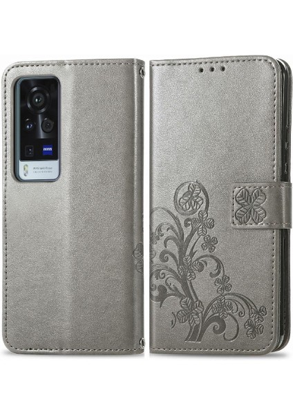 Vivo X60 Pro Dört Yapraklı Yonca Kısa Kayış Flip Için Zarif Telefon Kılıfı (Yurt Dışından)