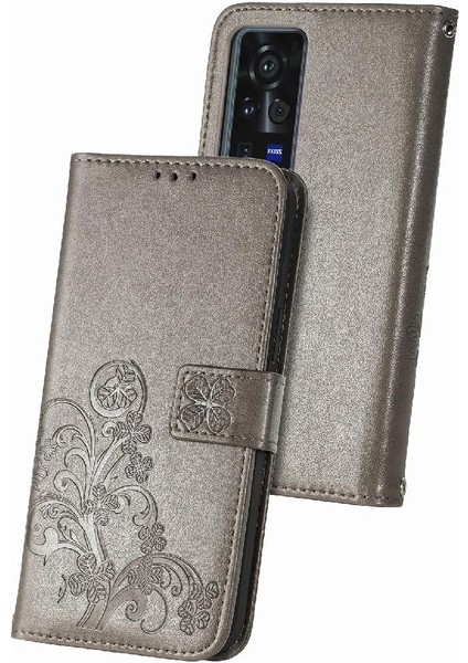 Vivo X60 Pro Dört Yapraklı Yonca Kısa Kayış Flip Için Zarif Telefon Kılıfı (Yurt Dışından) modelleri