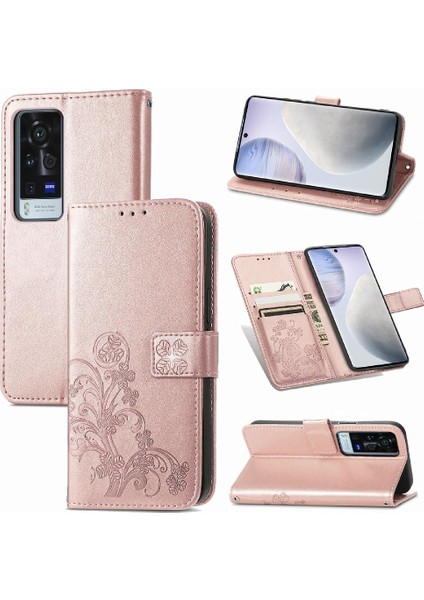 Vivo X60 Pro Dört Yapraklı Yonca Kısa Kayış Flip Için Zarif Telefon Kılıfı (Yurt Dışından) fiyatları
