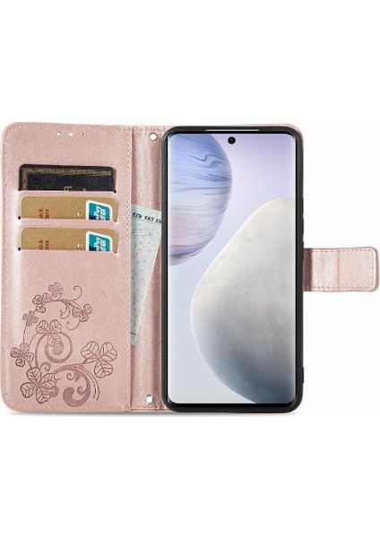 Vivo X60 Pro Dört Yapraklı Yonca Kısa Kayış Flip Için Zarif Telefon Kılıfı (Yurt Dışından) modelleri