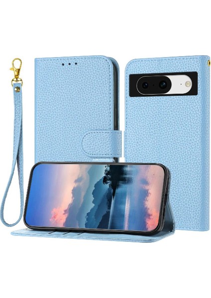 Google Piksel 8 Cüzdan Litch Desen Pu Deri Flip Folio Için Telefon Kılıfı (Yurt Dışından)
